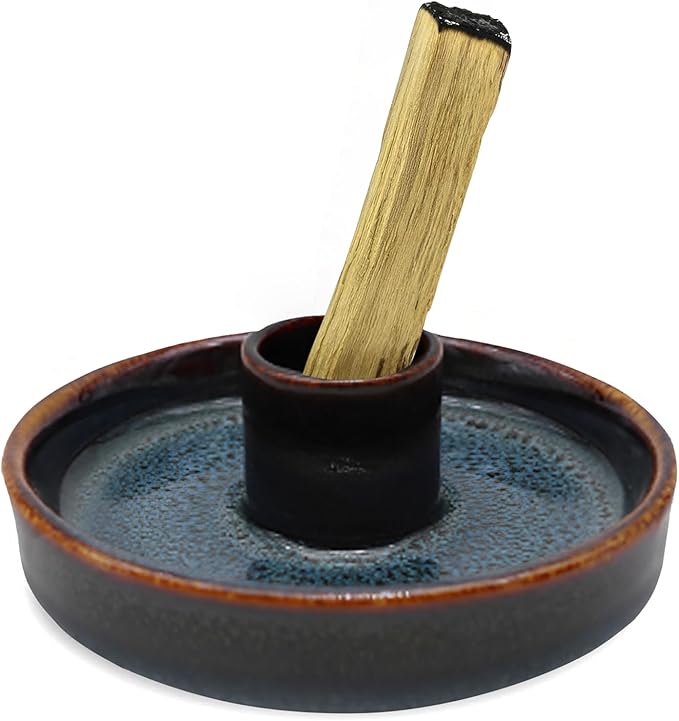 Sage Holder, Sage Burner, Smudge Bowl, Palo Santo Holder, Incense Holder, Incense Holder Bundle, Sage Holder for White Sage Bundle and Palo Santo (Sage Not Included) (Blue Reactive)
