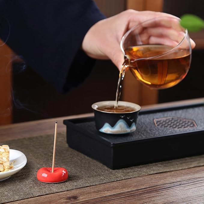 ARFUKA Mini Ceramic Incense Holder Small Incense Stick Burner, Perfect for Home Décor, Meditation, Yoga - Compact Aromatherapy Accessory for Living Room, Bedroom Pack of 2