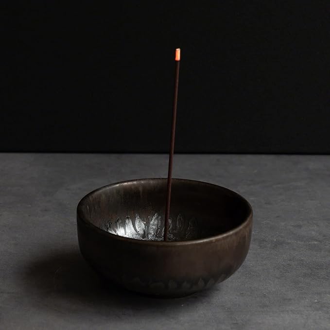 Asayu Japan Low Smoke Incense Gift Set with Incense Holder and Brass Stand, Agarwood Incense Sticks with Zen Holder