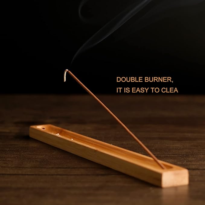 HOSSIAN Incense Holders-Bamboo Incense Holder for Sticks-Ash Catcher Wooden Handmade Gift 11 inches