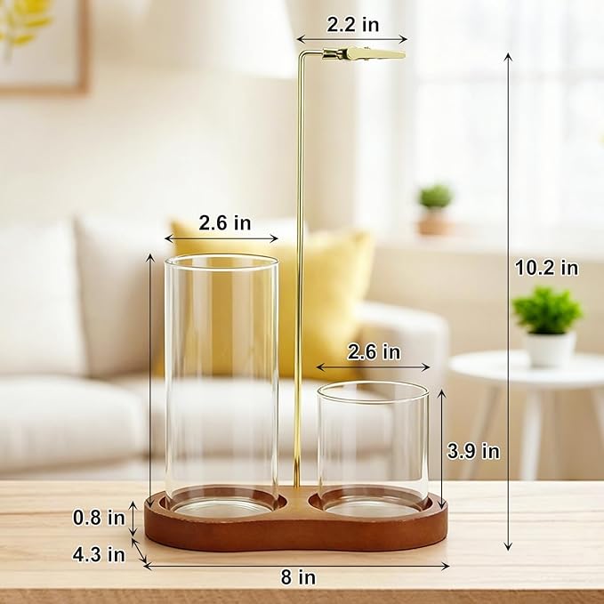 2 in 1 Incense Holder for Sticks, Anti-Ash Flying Incense Burner with Glass Ash Catcher and Incense Sticks Organizer for Meditation Yoga Spa Home Decor