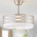 20" Silver Boho Ceiling Fan with Light, Caged Fandelier Ceiling Fans with Lights Remote Control with 6 Speeds for Bedroom, Living Room, Nursery