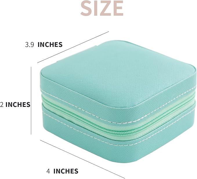 KElofoN Jewelry Organizer Box for Girls Women with Mirror - Small Travel Case (Blue-5)