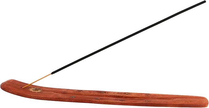 Hosley Set of 6 Wood Incense Holder Sun 10" Long. Ideal Gift for Wedding, Aromatherapy, Zen, Spa, Vastu, Reiki Chakra Settings