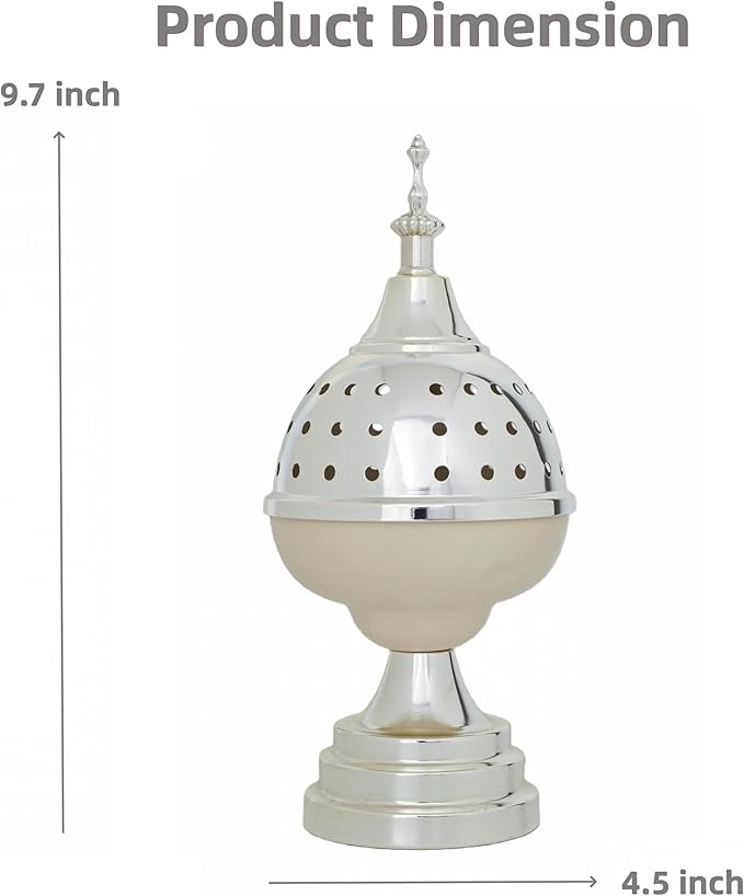 Incense Burner Frankincense Charcoal Incense Round Stand Metal Vintage Aroma Lamp Incense Holder Iron Home Scented Tabletop Christian Church Censer Decorative（White）
