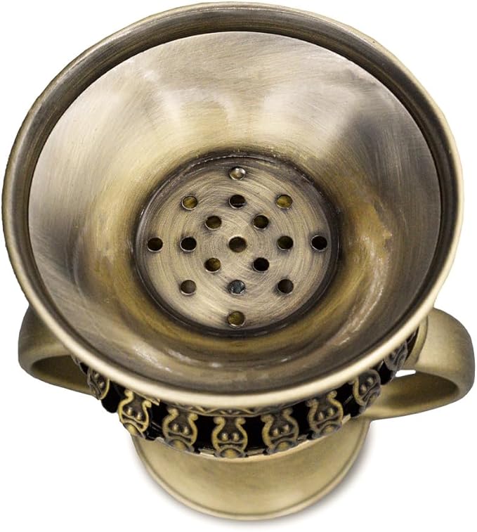 AM Regal Metal Incense Burner - Bakhoor Burner Mubkhara – Frankincense Resin Burner - Ideal for Yoga, Spa & Aromatherapy (Bronze)