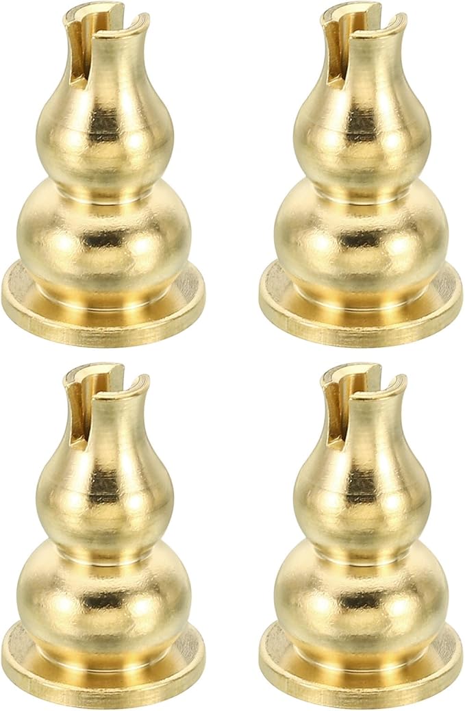PATIKIL Coil Incense Holder, 4 Pack Brass Incense Burner Stick Holder Incense Stand Base Gourd Type for Yoga Spa Room Home Office, 0.63" Dia. 1.02" Tall