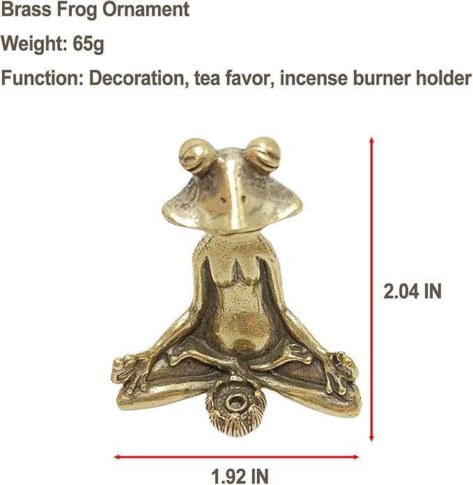Brass Animals Frog Incense Holder, Funny Incense Holder Figurines Home Decor Incense Burner Holder Frog Figurine Aromatherapy Meditation Yoga Home Living Room Office Decor