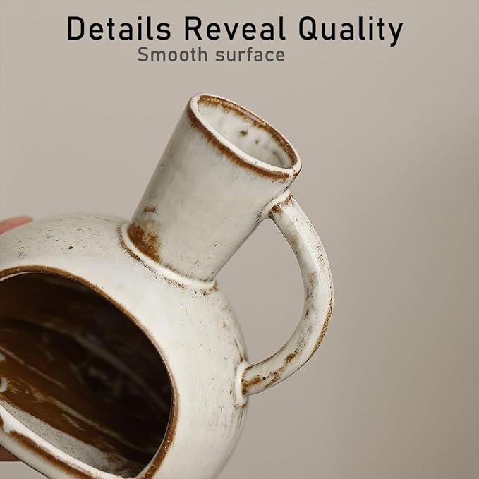 Ceramic Incense Holder, Mini Palo Santo Burner Chimney for Palo Santo Sticks, Cone Incense and Sage Smudging, Handmade Cone Incense Holder Burner for Yoga, Meditation, and Energy Cleansing (Retro 01)