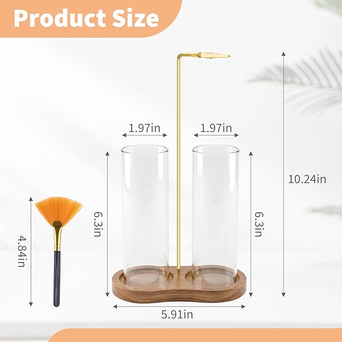 Glass Incense Holder, 2 in 1 Incense Burner Holder with Storage, Hanging Upside Down Incense Sticks Holder with Glass Ash Catcher for Meditation Yoga Spa Room Decor