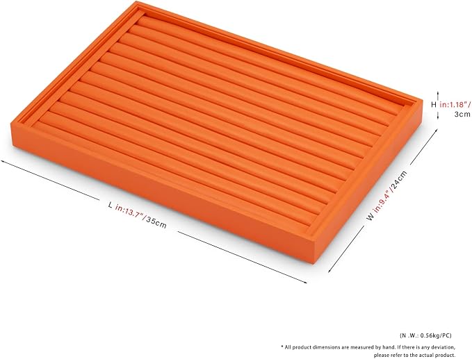 Oirlv Orange Leather Ring Display Tray
