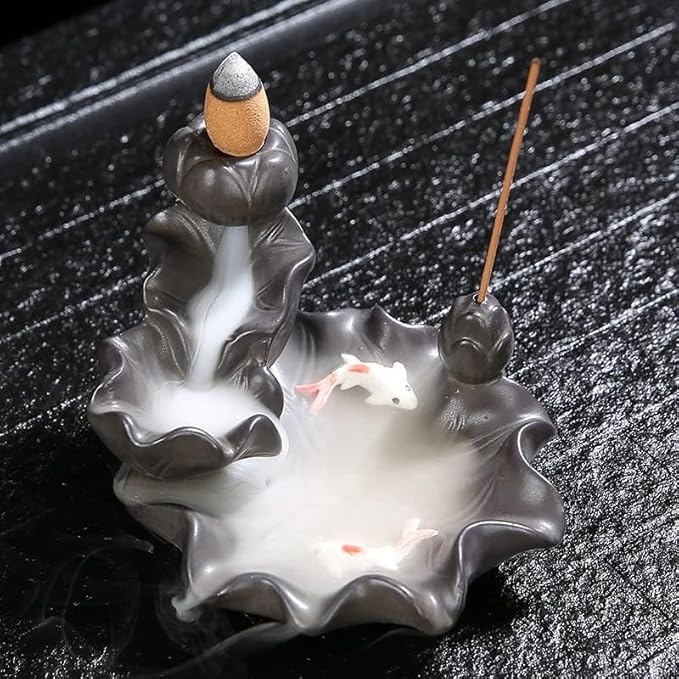 Ceramics Lotus Flower Incense Burner, Aromatherapy, Home Decor