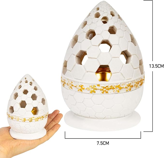 Incense Burner Holder, Bakhoor Frankincense Charcoal Censer Resin Stand, Ideal for Aromatherapy Yoga Spa, Home Christian Church Decor (White)