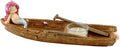 Top Collection Adorable Little Mermaid on Boat Incense & T-Light Candle Holder, 10.5"