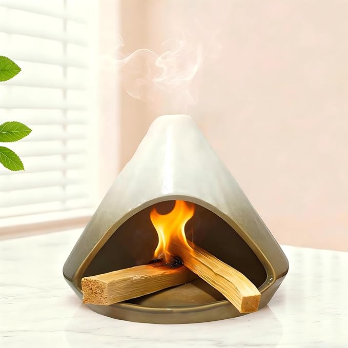 Palo Santo Holder Incense Burner, Ceramic Incense Holder with Ash Catcher, Mini Palo Santo Burner, Unique Aromatic Meditation Gifts for Women, Sage Holder for Burning, Palo Santo Sticks Home Decor