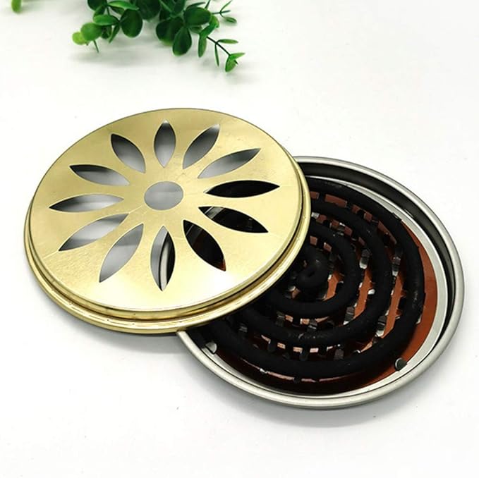 4 Pack Mosquito Coil Holder, Mosquito Coil Incense Burner with Cover for Outdoor Use, Deck, Patio, Pool Side, Camping, Hiking and Fishing