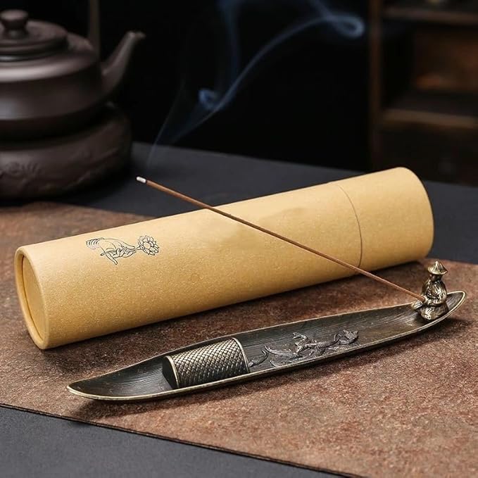 Incense Holder-Incense Burner-Home Ash Catcher Fisherman's Fishing Boat Incense Holder Home Decor (Ceramic)