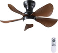 PHORUS 30" Small Brown Low Profile Ceiling Fans with Lights and Remote | Super Large Airflow with 6 Wind Speeds, Reversible, Dimmable 3 CCT LED, 30W Noiseless DC Motor,Timer, for Bedroom Kitchen