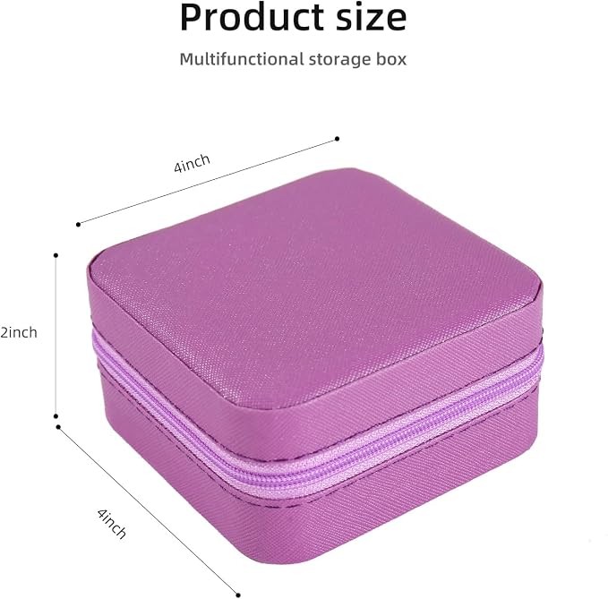 KElofoN Travel jewelry case Travel jewelry box Travel Jewelry Organizer Small Jewelry Organizer Box Gift for Girls Women with Mirror(Purple)