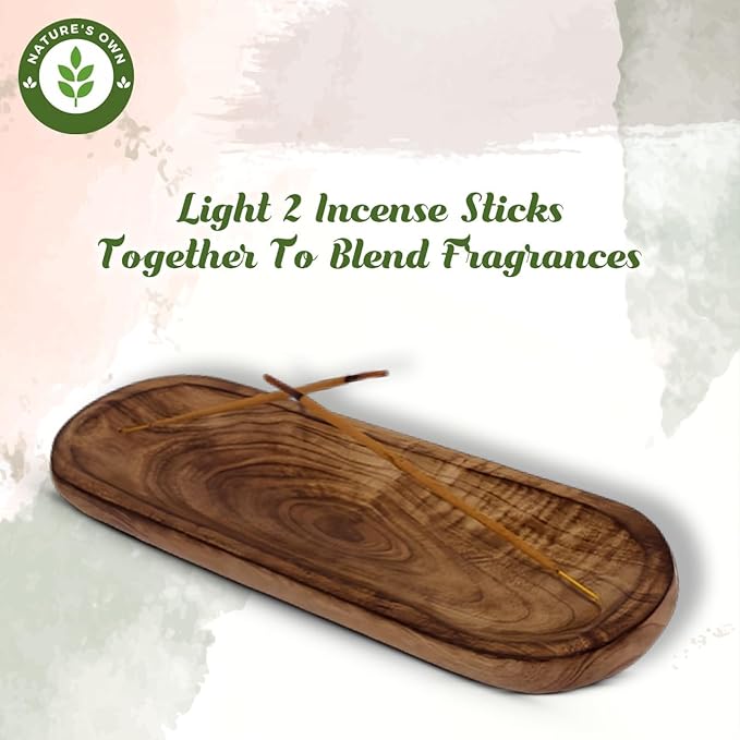 Nature's Own Incense Holder or Burner, Modern Holder for Sticks, Insence-Stick | Incense Holder Ash Catcher or Stick Holder for Home, Wooden Tray for Gifting