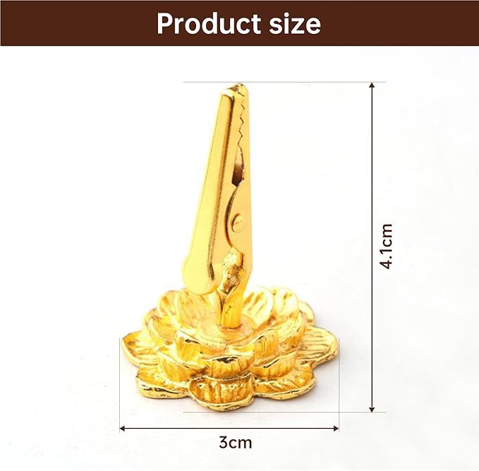 Incense Holder Clip 45x30mm Incense Coil Spiral Burner Incense Stick Standing Clamp with Lotus Base Buddhism Supplies Tabletop Decor for Home Office, Pack of 2
