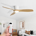 Sofucor 52 Inch Low Profile Ceiling Fans with Lights, Modern Flush Mount Ceiling Fan with 3 Plastic Blade, 6500CFM, Dimmable 6-Speed 3-Timer Reversible DC Motor for Bedroom Living Room, ETL, Log Color