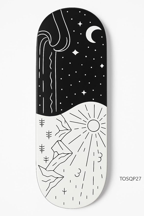 TOSQP27 Handmade Wooden Incense Holder for Sticks – Black & White Resin Art Tray | Handcrafted Ash Catcher for Meditation, Yoga & Home Decor Fragrance | Decorative Wooden Incense Burner Gift