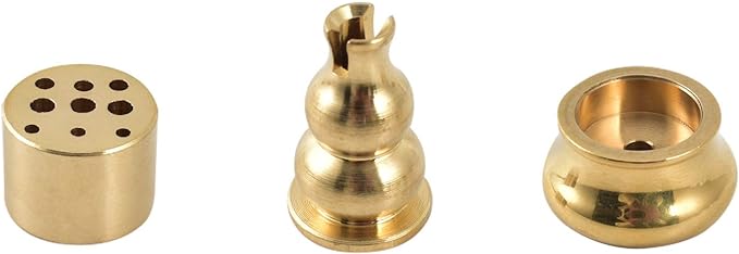 Incense Burner, Copper Incense Holder Cone Holder Gourd Incense Burner for Joss Stick, Tower Incense, Incense Coil (3 Styles)
