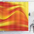 Ambesonne Orange Shower Curtain, Digital Waves with Different Tones with Motion Effect Smooth Hot Lines Art Print, Cloth Fabric Bathroom Decor Set with Hooks, 69" W x 70" L, Burnt Orange