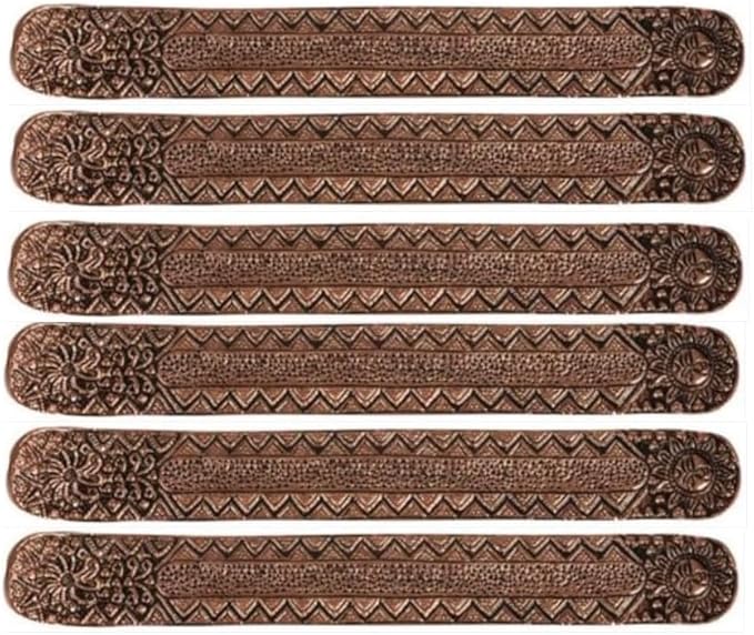 Hosley Set of 6 Metal Incense Stick Holders 9.5-Inch with Ash Catcher, Elegant Copper Finish, Ideal Gift for Wedding, Aromatherapy, Zen, Spa, Reiki, Meditation, Home Decor, Room Decor, Kitchen Decor