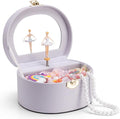 VLANDO Bithday Gifts for Girl, Musical Jewelry Box for Girls, Small Kid Music Box with Ballerina for Party Bedroom Decor, Gifts for Girls Kids - Light Purple