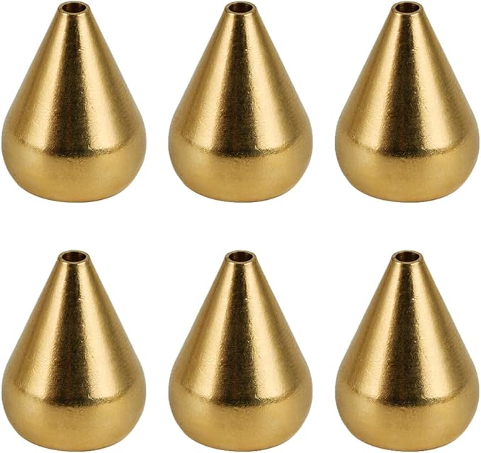 6 Pieces Incense Holder Brass Incense Burner Holder Water Drop-Shaped Incense Stick Holder Incense Stand Base Incense Stick Burner for Yoga Spa Room Home Office(Golden, L)