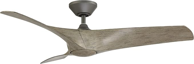Modern Forms FR-W2006-62L27GHWW Zephyr Indoor or Outdoor Smart Home Ceiling Fan with Remote Control, 62in Blade Span, Graphite Weathered Wood