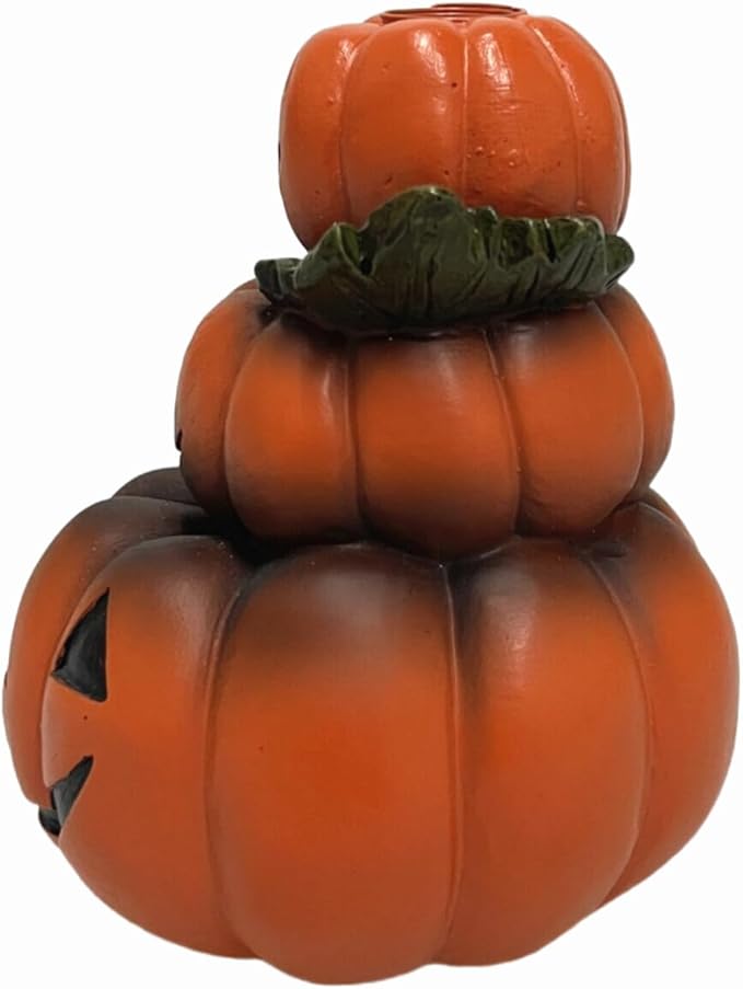 HOSLEY Resin Backflow Incense Cone Burner Holder, Pumpkins Decor Statue 4.72" High with 20 Pieces of Dragon Blood Backflow Incense Cones