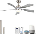Sofucor 42" Smart Ceiling Fan, Indoor/Outdoor Ceiling Fans with Lights and Remote, Works with App/Alexa/Google, 3-Color Light 6-Speed Timing Reversible DC Motor for Bedroom Living Room Patio