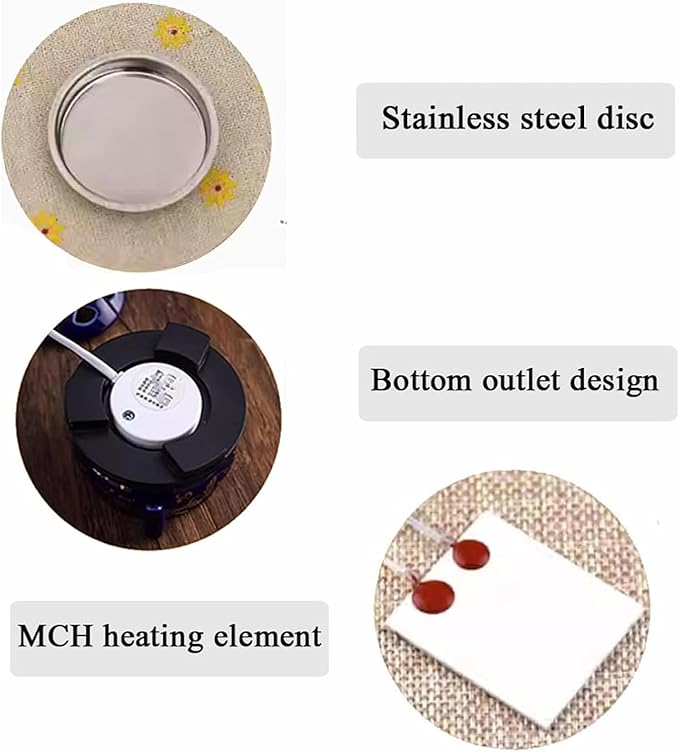 Electric Resin Burner with Timer, Ceramic Electric Incense Burner, Burner Censer 110V for Home Porch, Patio, Garden, Office, Yoga, Living Room, Meditation Room (Colorful)