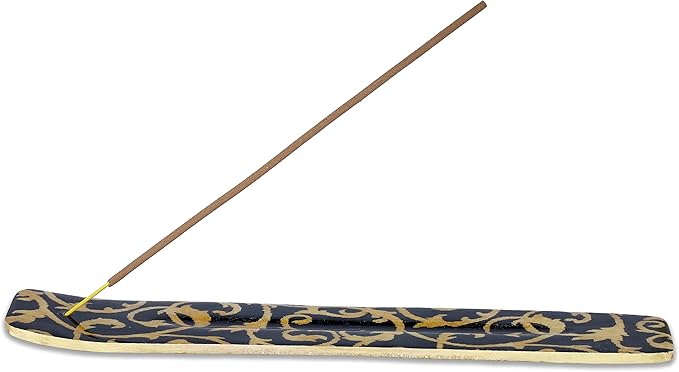 Bless-International Traditional-Handmade-Burner Wooden-Incense-Stick-Holder Ash-Catcher-Stand for-Aromatherapy-Meditation-Yoga (Beautiful Mind) 10 Inches, Pack of 1
