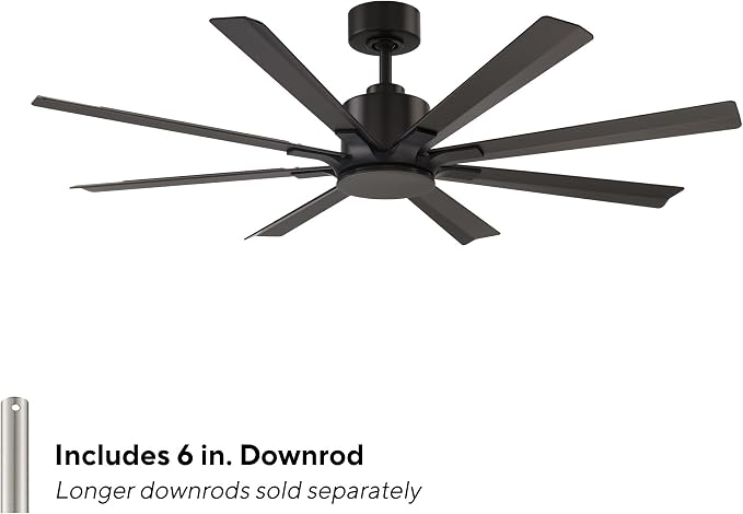 Modern Forms Size Matters Indoor and Outdoor 8-Blade 56in Smart Ceiling Fan in Bronze with Remote Control