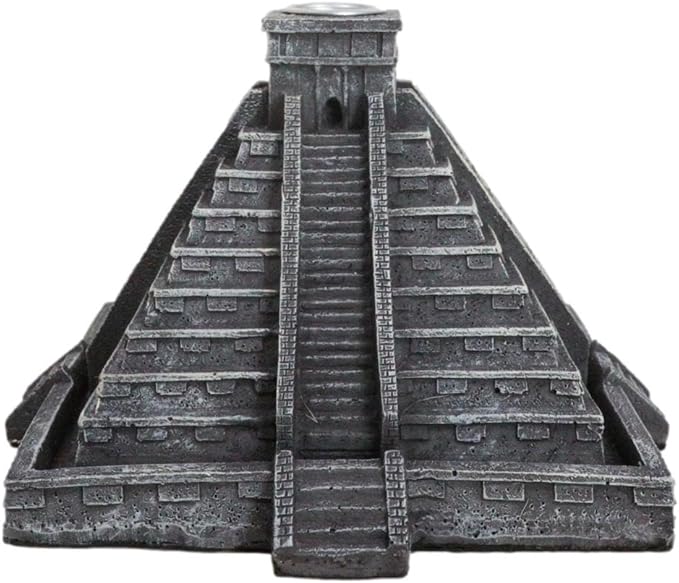 Ebros Gift Temple of Kukulcan Mesoamerican Aztec Step Pyramid Of The Sun And Moon Decorative Backflow Incense Cone Burner Holder Figurine