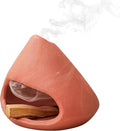 Palo Santo Holder Ceramic Incense Burner Holder Sage Holder for Burning, Ash Catcher Mini Chiminea Unique Home Decor for Meditation/Yoga (Red)