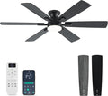 Ceiling Fans with Lights and Remote Control, Black Low Profile Ceiling Fan with Light 3-Color LED Dimmable, Memory for Lighting, Fan Reversible and Fan Gear, 6-Speed, Timer, Indoor/Outdoor Use