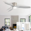Sofucor 52 Inch Smart Ceiling Fan with Lights, Modern Low Profile Flush Mount Ceiling Fan with 6500CFM, Compatible with Alexa/Google/App, 3 Plastic Blade, Dimmable Timer Reversible DC Motor, ETL, ABS