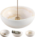 Koville Turkish Natural Marble Incense Holder, 5inch Incense Holders for Sticks, Sturdy Incense Burner Ash Catcher, Ideal for Meditation, Relaxing, Easy to Clean