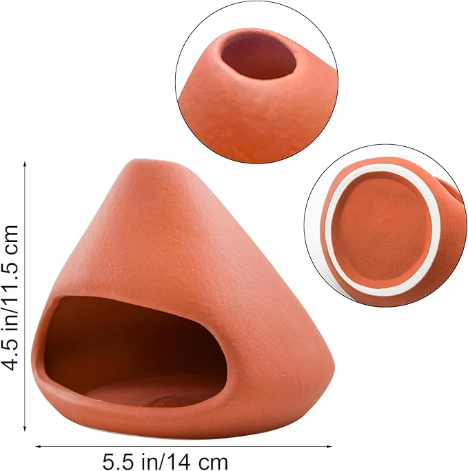 Palo Santo Holder Ceramic Incense Burner Holder Sage Holder for Burning, Ash Catcher Mini Chiminea Unique Home Decor for Meditation/Yoga (Red)