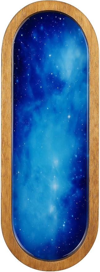 TOSQP27 Incense Burner Holder Ash Catcher for Sticks, Home Incent Burner Wooden Handmade Modern Gift Wood Decor – Blue Resin Art Tray | for Aromatherapy, Meditation, Yoga & Home Fragrance Decorative