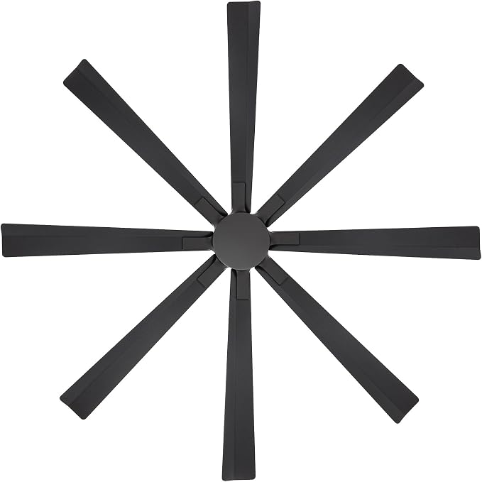 Modern Forms Size Matters Indoor and Outdoor 8-Blade 65in Smart Ceiling Fan in Matte Black with Remote Control with Alexa and iOS or Android App