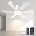 GJeg Ceiling Fans with Lights,36" Low Profile Ceiling Fan with Light and Remote Control,Flush Mount, Reversible, Dimmable, Noiseless, White Ceiling Fan for Bedroom