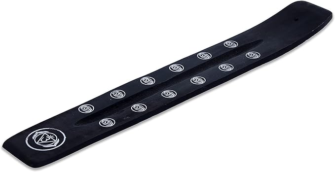 Bless-International Traditional-Handmade-Burner Wooden-Incense-Stick-Holder Ash-Catcher-Stand for-Aromatherapy-Meditation-Yoga (Black Strength) 10 Inches, Pack of 1