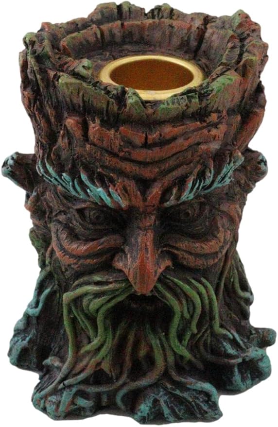 Ebros Gift Magical Forest Mystic Cernunnos Greenman Ent Backflow Incense Cone Burner Statue 3.25" H Aromatherapy Scent Accessory Holder As Celtic Wiccan Horned God Home Decor Tree Spirit Sculpture