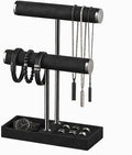 bussdis 2 Tier Bracelet Holder Display, Necklace Holder Organizer, Black | Velvet Necklace Holder | Jewelry Tree | Jewelry Towers | Jewelry Stand Organizer for Necklaces, Bracelets, Earrings, Rings